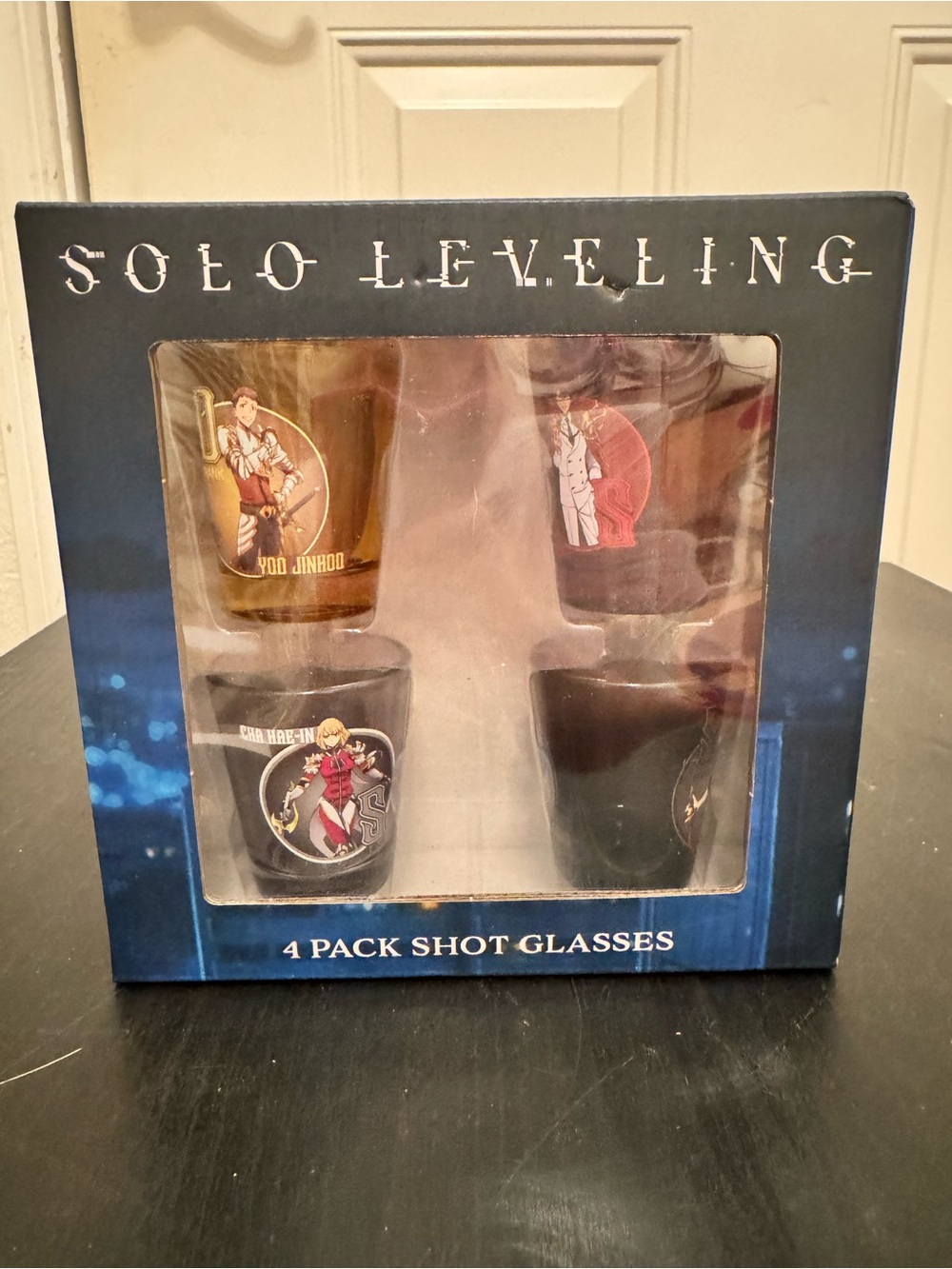 Solo Leveling 4 pack Shot Glasses Jinwoo Jung-In Jinhoo Hae-In Crunchyroll NEW